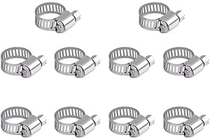 MINDWISSUP 10Pcs Hose Clips 10-16mm Jubilee Clips Adjustable 304 Stainless Steel Hose Clamps Worm Drive Pipes Hose Clamps Clips