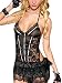 Bomshel Women Black Layered Babydoll Nightwear Lingerie with g-string RS.499.00