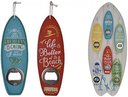 Novelty Bottle opener, surfboard shape, choice of colours, ideal christmas gift stocking filler under £10 (green/white)