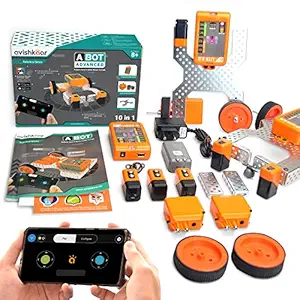 Avishkaar ABot Advanced, 10 in1 DIY Metal Robotics Kit, Multicolor, 60+ Parts, Learn Robotics & Coding, Made in India, Best Gift for Kids Aged 8+