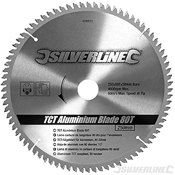 Silverline Hartmetall-Sägeblatt 250x30 Mm – 80 Zähne Für Aluminium, Inkl. Reduzierringen