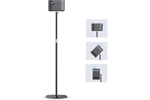 POLESTO Metallischer Beamer ständer, höhenverstellbar 50–125 cm mit 360°Drehwinkel, Platzsparend, Hält bis zu 5 kg, kompatibel mit Projektoren, Kameras, Camcorder und mehr