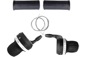 XJKLBYQ Cambios de agarre de 3 x 7 velocidades, engranajes de agarre de de bicicleta, 1 empotrete de mango de mango de bicicleta de goma sin deslizamiento, palanca de bicicletas de palanca de bici