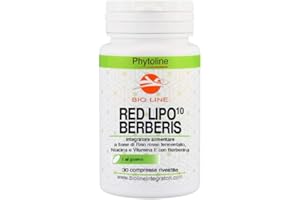 LABORATORI BIO LINE RED LIPO10 BERBERIS - Integratore alimentare a base di Riso rosso fermentato e Berberina utile per il controllo del colesterolo 30 compresse (10 mg di Monacolina K per compressa)