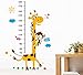 Monkey climbing on Giraffe Growth Chart wall sticker measuring children height wall decal