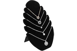 EMAGEREN Présentoir à Bijoux en Velours Présentoir Colliers Noir avec 5 Encoches Presentoir Bracelet Support à Bijoux 20 * 28cm pour Collier Bracelet Pendentif Femme Fille Magasin Marché Cadeau