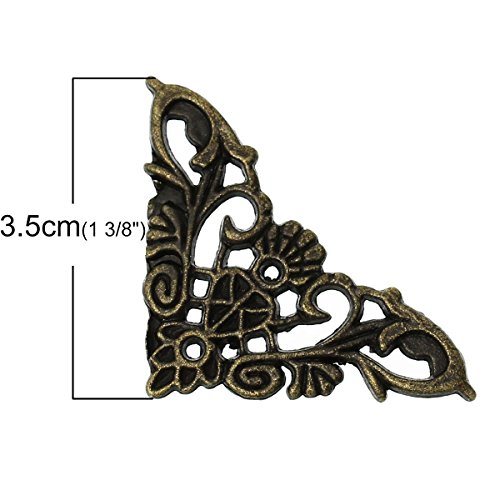4 Verzierung / Ornament, Ecke, 3,5 x 3,5 cm, altmessing - 2