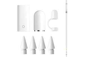 4 stycken reservstiftspetsar + 1 reservstiftslock + 1 adapter + 1 magnetisk pennkåpa anti-förlust rep, för Apple Pencil 2. ge