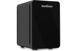 Enventor Mini Frigo 15 Litres, Mini Frigo de Chambre, 220V AC/12V DC, Modes de Chauffage et de Refroidissement, Petit Frigo Portable Silencieux pour Cosmétiques, Bureau, Dortoir, Voiture