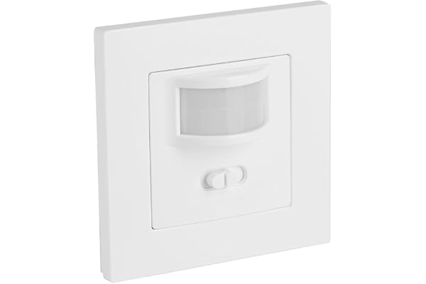 Eboxer PIR rörelsesensor ljusbrytare – urvalsbrytare, väggmontering, passar standard frontplatta, infraröd rörelsesensor, LED lämplig