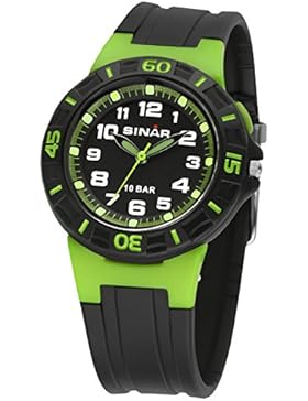 SINAR XB-20-3 Uhr Unisex Kautschuk Kunststoff 10bar Analog Licht grün