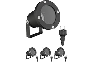 ledscom.de 4x trädgårdsspotlight DUK för utomhusbruk, IP65, stickpropp, svart, 1x GU10 max. 15W