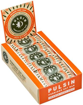 Pulsin Orange Choc Chip Porridge Oat Bar, 40 g, Pack of 9