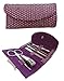Ladies 6 piece manicure pedicure set to include scissors nail clippers tweezers - purple