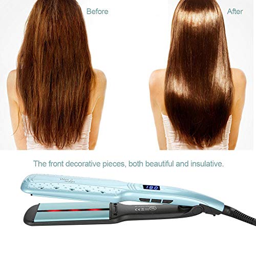 Hair Brush for Hair Straightener Beauty Styling Professional Electric Heated Comb Ergonomics design Tourmaline Ceramic Hair Straightener   3 in 1 design deeply nourishing hair Light Blue 1  