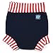 Splash About Kids' Reusable Swim Happy Nappy - Navy/Red Stripe, X-Large (12-24 Months)