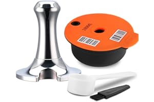 RECAFIMIL Reusable Coffee Filter, Refillable Tassimo Coffee Pods 180ml with Tamper PP Plastic Reusable Capsules for Bosch Tassimo Coffee Machine Accessory