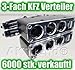 Produktbild 6000 Stk verkauft !!!! USB KFZ/Auto Lade Adapter Ladegerät + 3x Zigarettenanzünder, Verteiler KFZ-Steckdose für GPS, Kamera, PSP, USB, CD PLAYER, PDA, IPHONE, IPOD, Mobil Handys