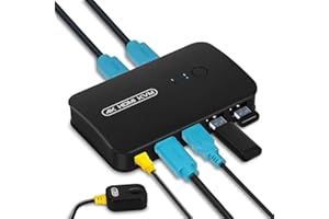 DGODRT KVM Switch, USB und 4K HDMI KVM Switches für 2 PC, Umschalter Aktie Monitor Maus Tastatur Drucker Scanner USB Sticks - Mit 2 KVM Kabel