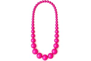 Heritage Hues Chunky Wooden Bead Unisex Necklace 80cm – Statement design - Pink