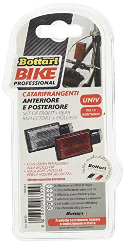Bottari Fahrrad Licht vorne und hinten und Halter, Rückstrahler, Rot