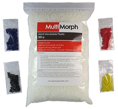 Preisvergleich Produktbild MultiMorph Polymorph Modellierbares Kunststoffgranulat, 500 g, alias Shapelock Plastimake InstaMorph