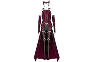 AYYOHON Wanda Damen Hexe Outfits Halloween Karneval Anzug Cosplay Kostüm Rot Hexe Kampf Kostüm