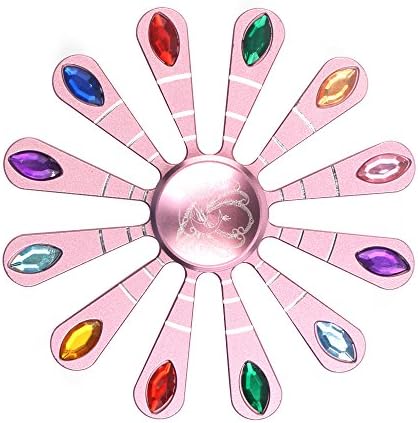Fidget Finger Hand Spinner Peacock Cube Toy Metal Focus Stress Anxiety Relief High Speed 1.5-5 Min Stainless Steel Bearing Smooth Fast Quiet (Pink)