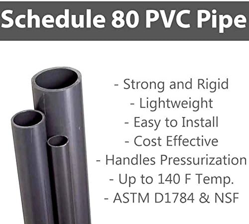Premium Industrial PVC Pipe Schedule 80 Grey 2 Inch (2.0) Grey / PVC / 4 FT