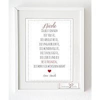 Personalisierter Kunstdruck für die beste Freundin (nur Druck - ohne Rahmen)