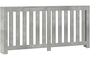 vidaXL Heizkörperverkleidung, Heizungsverkleidung Modernes Latten-Design, Heizkörperabdeckung für Wohnzimmer, Heizungsabdeckung, Betongrau Holzwerkstoff