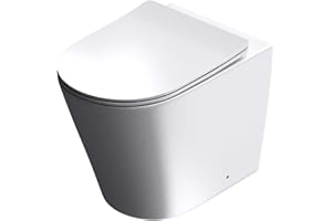 DB DUROVIN BATHROOMS Durovin Bathrooms Back to Wall Rimless Toilet - Short Projection - Include WC Pan with Soft Close Seat Quick Release (D Shape)