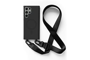 2NSPDRGNI Handykette Schutzhülle kompatibel mit Samsung Galaxy S23 Ultra Handyhülle mit Band,Kabellosem Laden Hülle Halsband Lanyard Silikonhülle,Schwarz