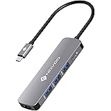 Hub USB C HDMI Adaptateur USB C vers USB 3.0 x 3, Type C 100W PD Port de Recharge, HDMI 4K, NOVOO 5 en 1 Dock USB C en Alumin