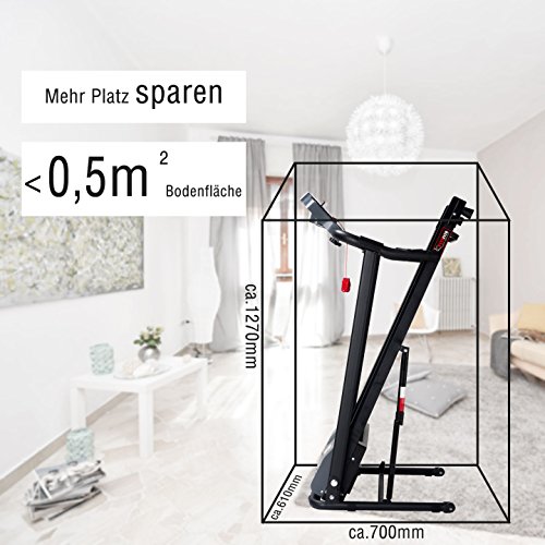 Pfingstangebot bis 05.06.2017! Fitifito 510A Laufband 3PS 12km/h mit LCD Bildschirm, 6 Zonen Dämpfungssystem, 25 Trainingsprogrammen – Klappbar, Schwarz - 6