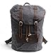 Produktbild Y-DOUBLE Wasserdicht Wasserabweisend leinwand Fashion Segeltuch Leder Canvas Vintage-Stil Unisex Junge Reisetasche Wandertasche 15 inch Laptop Rucksack für Studenten Freizeit