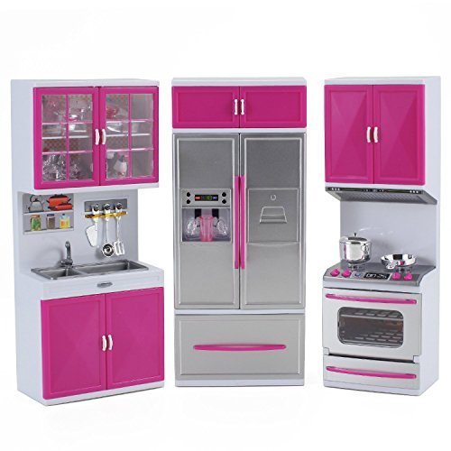 My Modern Kitchen Full Deluxe Kit Battery Operated Kitchen Playset: Refrigerator, Stove, Sink by Albert Toys