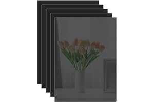 YIWONFU Metacrilato Plexiglás 5 Piezas, Metraquilato Negro 2mm, Vidrio Plastico Acrílico para Marcos de Fotos, Exposiciones de Proyectos, Pinturas y Más, 15 X 10cm