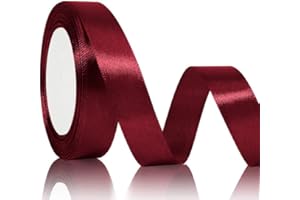 SERENEGLOW Nastro Raso Nastro Vino 20mmx22m Nastro Colorato Nastro Bomboniere Nastro Rosso Nastro per Bomboniere Nastro Raso Rosso Nastrino per Bomboniere Nastro Rosso per Bomboniere Nastro Fiocco Stoffa
