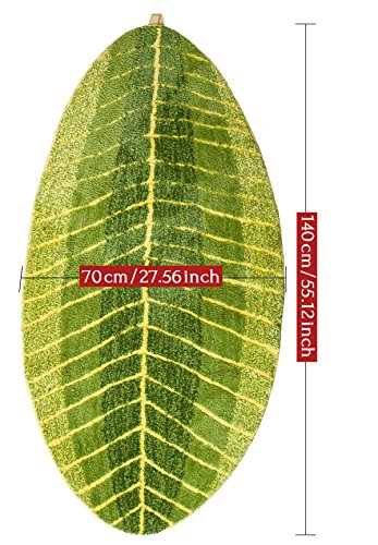 Luxbon Grün Blatt Form 70×140 cm Teppiche Stopp Antirutschmatte Teppichunterlage Fussmatte Stufenmatten Treppenmatten Badematte Wohnzimmer, Schlafzimmer, Badezimmer, Küche, Esszimmer, Spielzimmer, Kinderzimmer, Arbeitszimmer, Wintergarten, Waschraum, Flur/Diele, Veranda, Garage/Werkzeugkeller, Terrasse, Gaestezimmer - 2