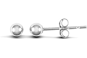 Jewelco London 9ct White Gold Ball Bead Stud Earrings, 3mm