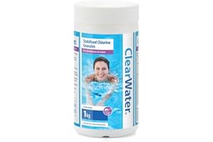 Clearwater Chlorine Granules for Hot Tub Spa and Swimming Pool Water Treatment for Rapid Disinfecting and Cleaning, 1 kg