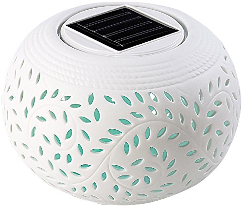 Lunartec Solar-Dekoleuchte aus Porzellan mit Farbwechsler / weißer LED - 8