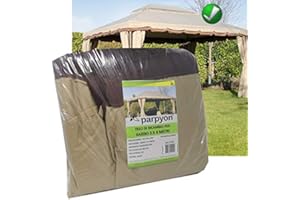 Parpyon® TELO RICAMBIO GAZEBO ROMA 3x4 COPERTURA in tessuto poliestere 100% - Tetto per gazebo da giardino esterno mt 3x3-3x4-3x2 - VARI MODELLI arredo giardino (3x4 Roma)
