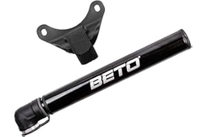 BETO Unisex - Mini pompa per adulti, in alluminio, ultra piccola e leggera, fino a 7 bar/100 psi, per FV, nero, 160 mm