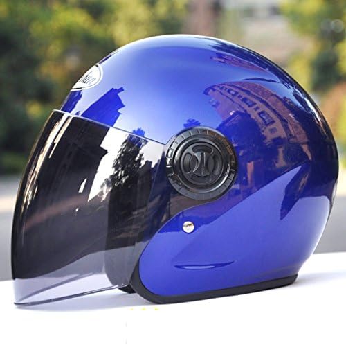Helmet Electric vehicles motorcycle male lady sunscreen half Seasons (Color : Blue)