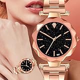 xue binghualoll ZOLFAFashion Einfache Starry Dial Edelstahlband Rand Weibliche Uhr Jew Geschenk