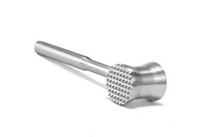 Aihomo Meat Tenderiser Mallet & Hammer - 304 Stainless Steel - Dual-Side Heavy Duty One-Piece Design for Beef, Chicken, Conch, Veal, Sunday Roasts - Dishwasher Safe & Ergonomic Design