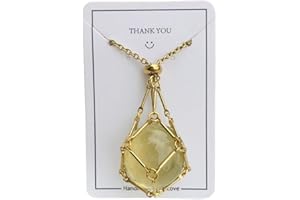 QGSIWEI Handmade Crystal Holder Necklace Stainless Steel Cage for Stone, Crystal Pendant Necklace, Quartz Gemstone Jewelry for Women Men