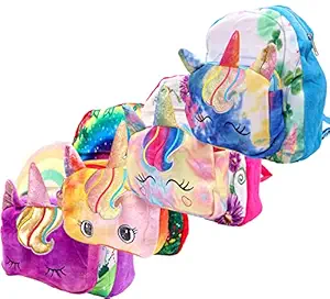 Toyshine Pack of 4 Cute Kids Toddler Backpack Plush Toy Animal Cartoon Children Bag for 2~5 Years Baby